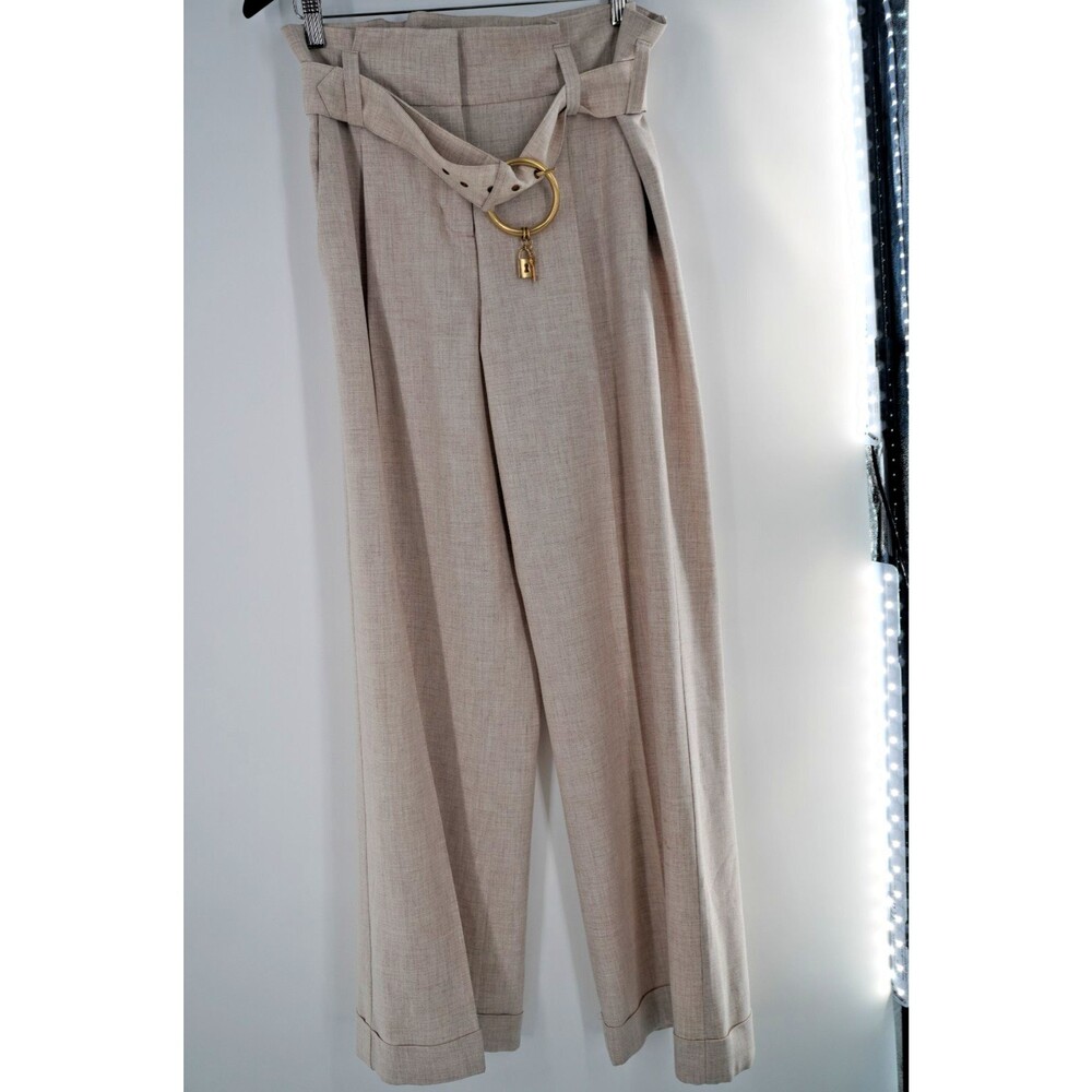 Diane Gilman DG2 Women Sz10 Virtual Stretch Wide Leg Trousers Belted Pants/Charm
